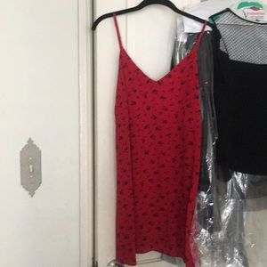 Reformation red and black 90’s style mini dress